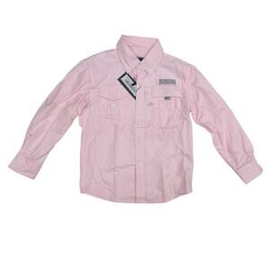 NWT Properly Tied YL (14-16) Boys Performance Fishing Shirt in Light Pink